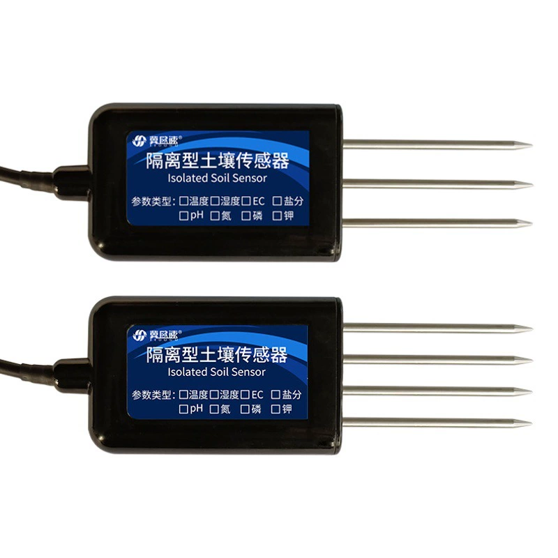 Измеритель почвы для мгновенного определения температуры, влажности, содержания азота, фосфора, калия, солености, электропроводности (EC), pH и кислотности почвы с использованием датчика RS485.