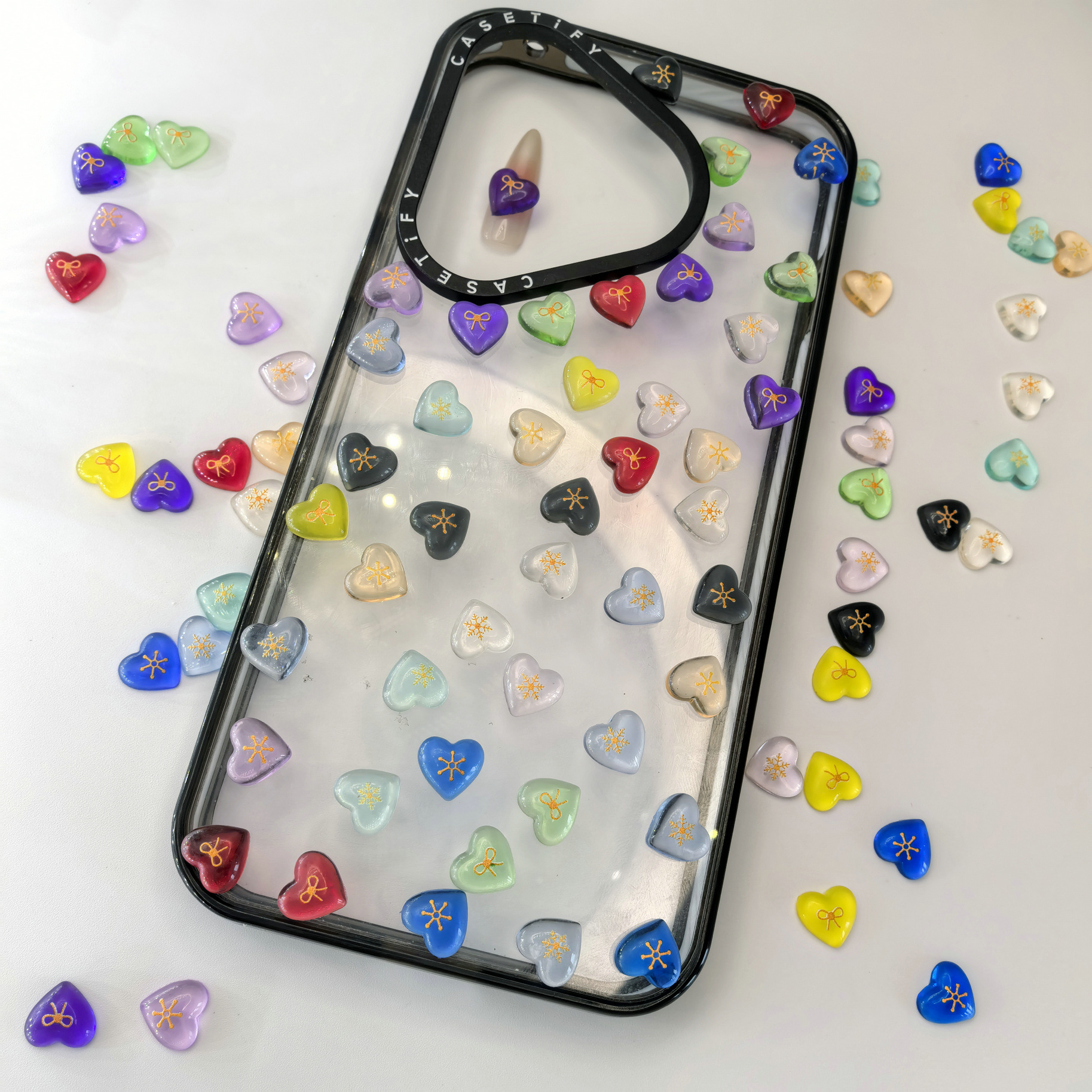 爱心贴片座装饰品树脂diy平底心形美甲饰品美甲钻0022.j