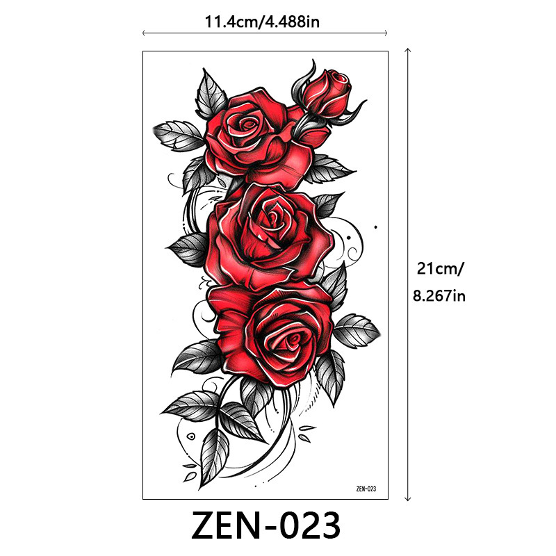 新品跨境 ZEN小全臂纹身贴半臂纹身贴动物花朵万圣节纹身贴tattoo|undefined