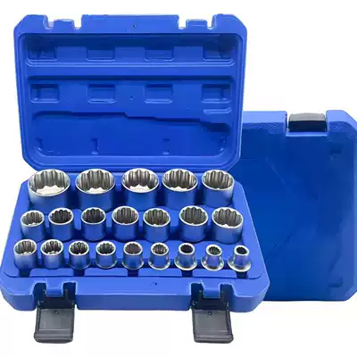 Mühərrik tənzimləmə alətləri, Socket, Hex Socket, 19-Piece Set - 21-pieces-plum-blossom-sleeve-matte
