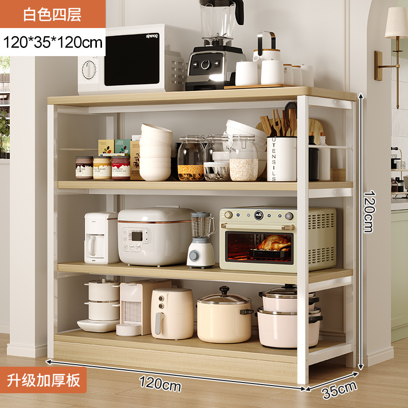 Estante de almacenamiento de cocina multicapa horno olla armario de almacenamiento armario de comedor estante de almacenamiento de microondas multifuncional doméstico