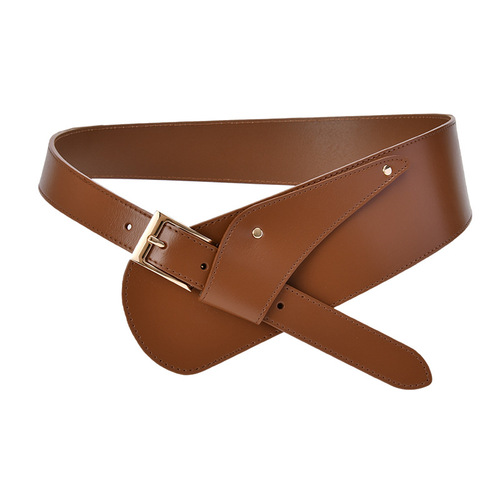 New style women's belt decoration, fashionable corset with coat, waist-cinching leather belt, coat with diagonal wide girdle belt
