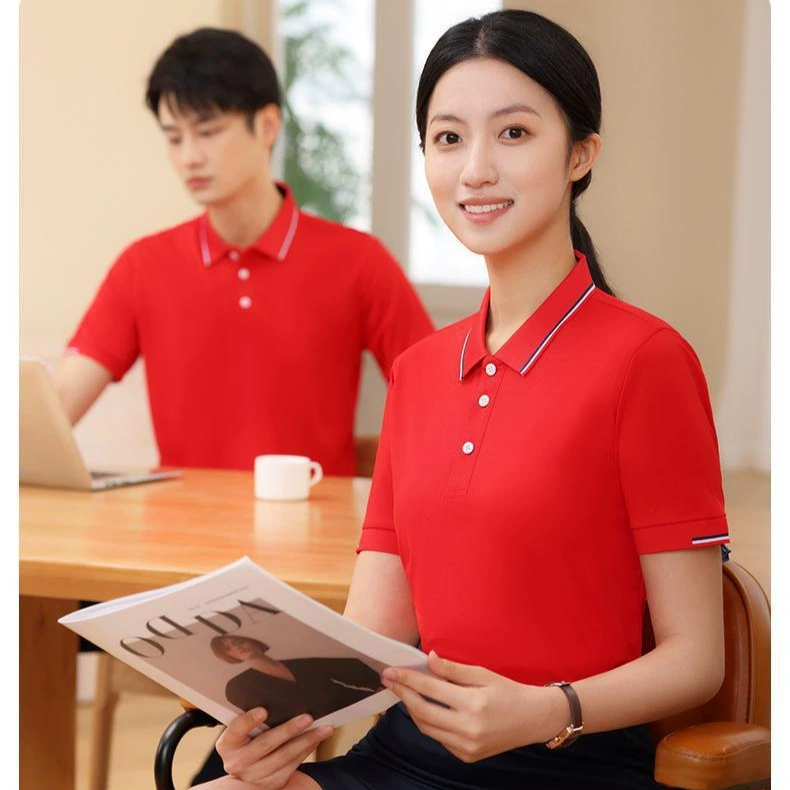 рубашка поло корпоративная рабочая одежда с принтом логотипа летняя лацканная мужская и женская рабочая одежда с короткими рукавами групповая рубашка с вышивкой своими руками