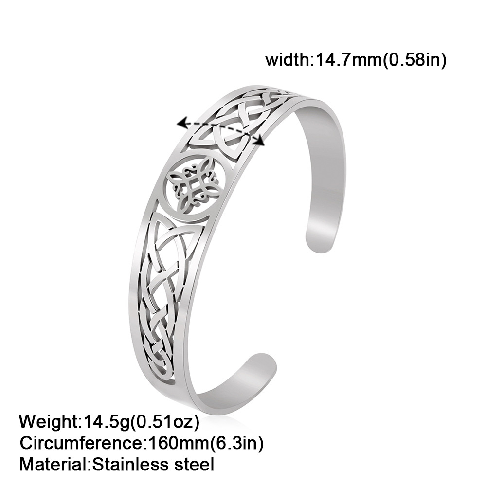 304 Stainless Steel Chain Material Hip-Hop Retro Witches Knot 304 Stainless Steel Plating Men's Bangle Men Cuff & Bangle