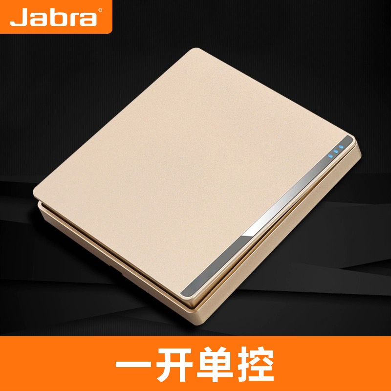 廠家批發國際電工開關插座香檳金大板86型家用一開雙五孔USB插座