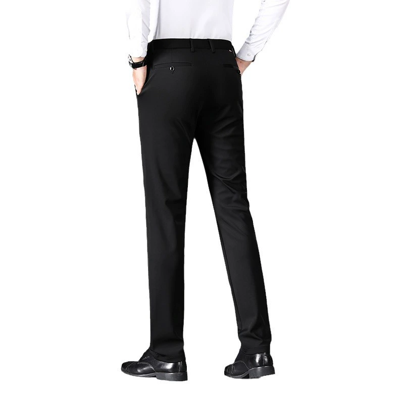 Men's spring trousers for leisure, elastic suit, loose straight fit