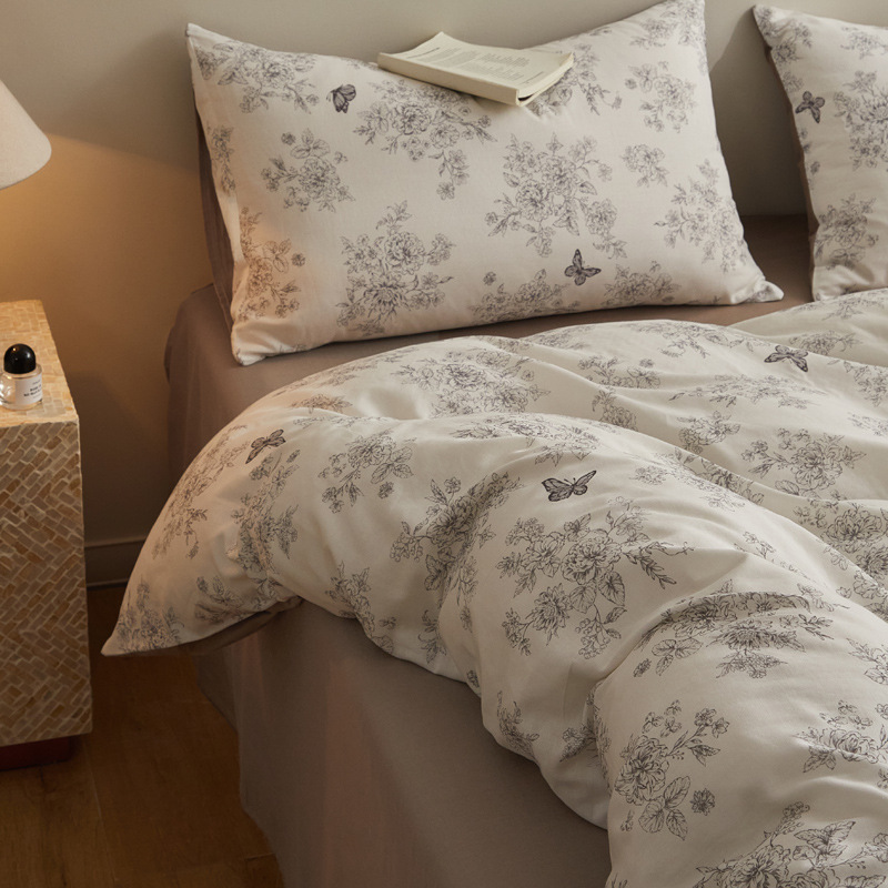 Todo el algodón otoño invierno doble hilo espesado cuatro piezas Xinjiang colcha de algodón de lana larga una cama de algodón puro cuatro piezas