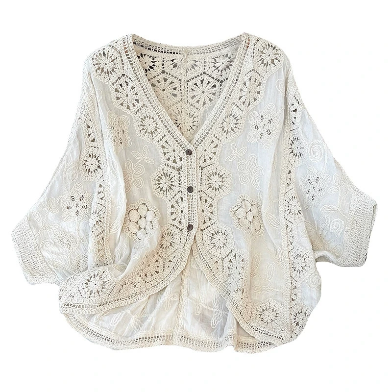 Summer shirt, cardigan, plus size, boho style