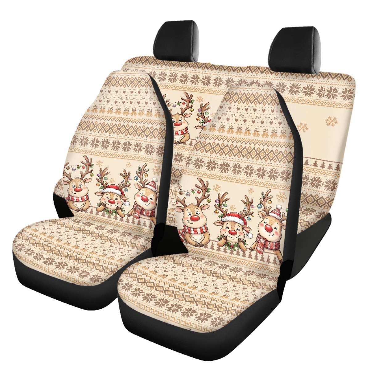 Cross-border Amazon Christmas-themed cat car seat covers, front and rear seat protectors, car interior decorations
