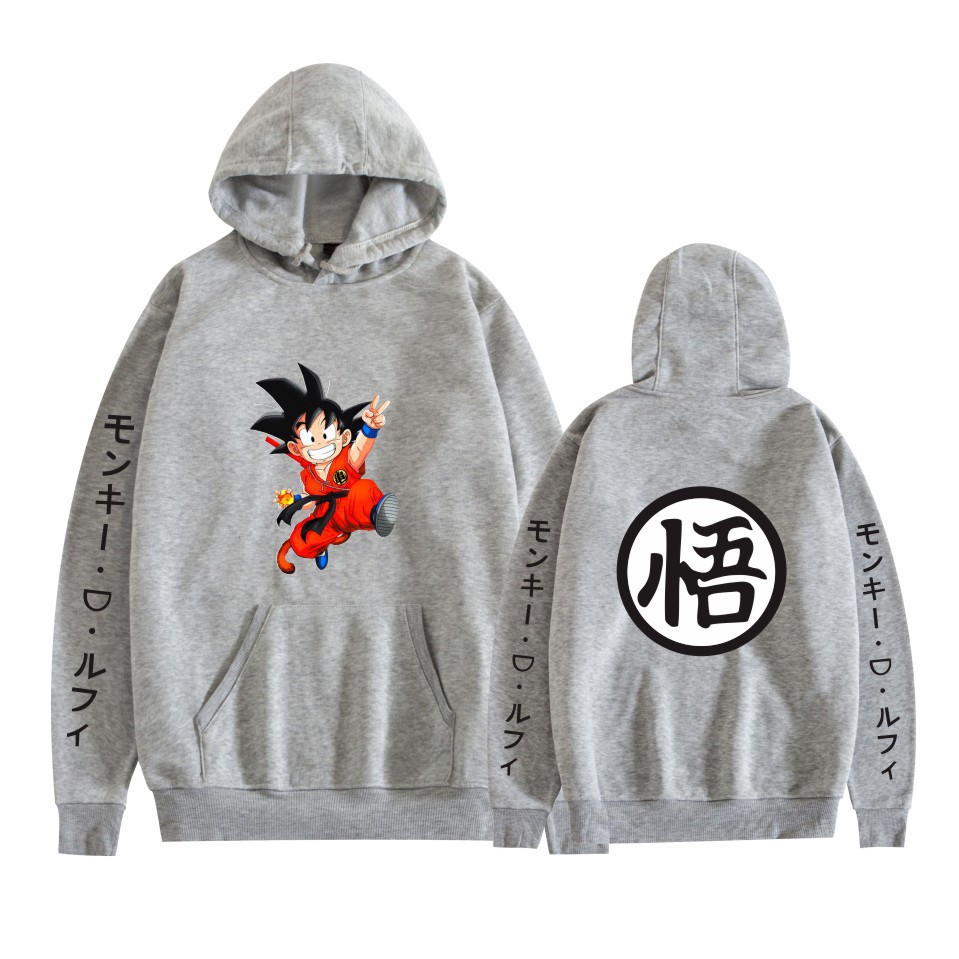 Hombre japonés transfronterizo nuevo estilo Dragon Ball Monkey King estampado casual moda suelta hombres y mujeres sudadera con capucha anime hoodie