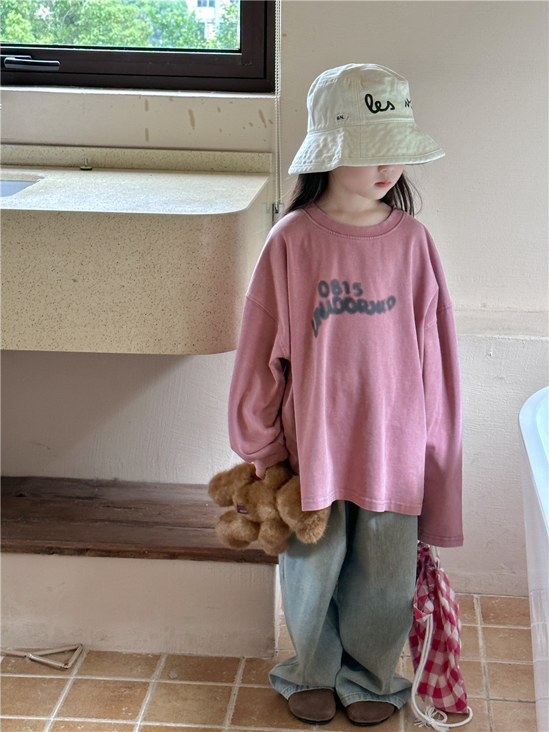 Children's autumn long-sleeve for boys with a round collar