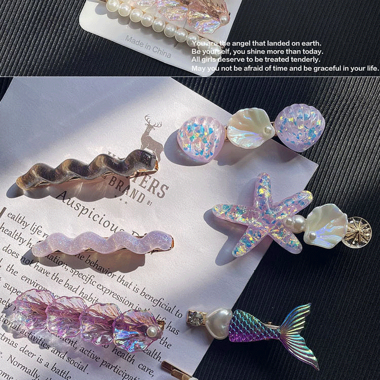 Women's Vacation Marine Style Starfish Shell Plastic Resin Hair Clip display picture 5