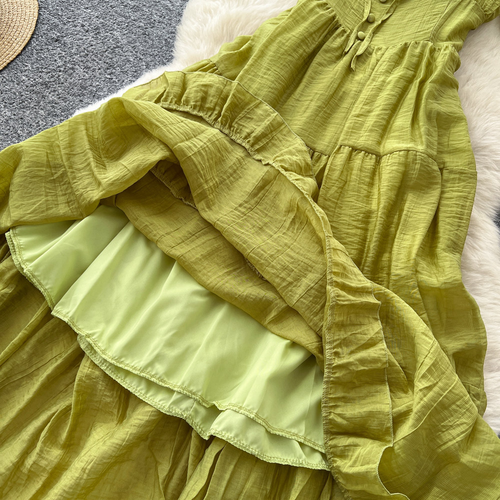 Women's Romantic Style Sleeveless Dress Playful Suspender Tie Waist Slimming A-Line Skirt For Summer Vacation_ecoleips.com