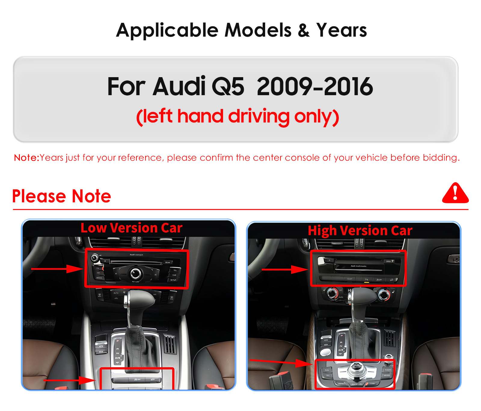 Suitable for 09-16 Audi Q5 Android large screen central control display navigation reversing image all-in-one machine