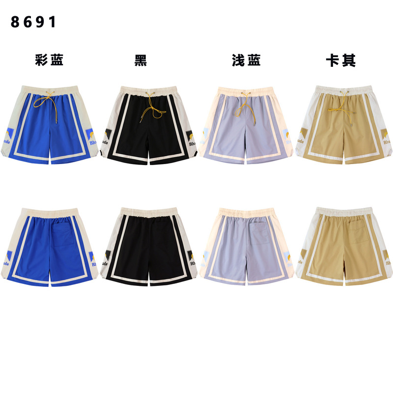 26 Cross-Border Trendy Brand R Letter Print In-Stock Real Shot Embroidery Button-Up Sports Style Casual Windbreaker Shorts Couple Style