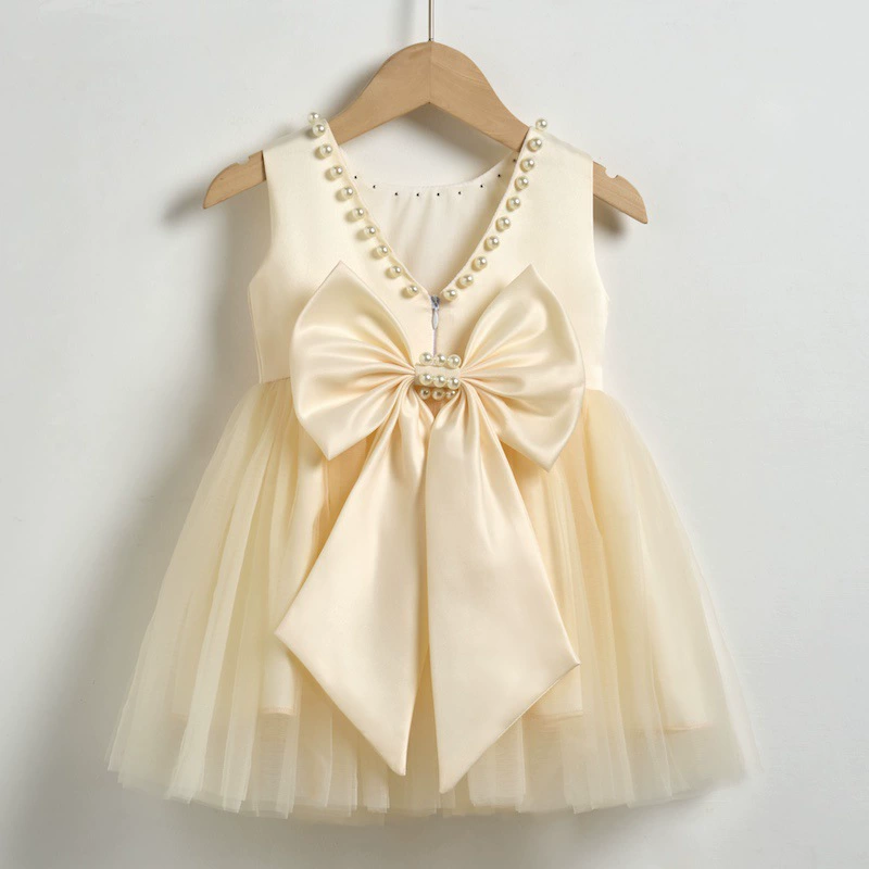 Банкетное платье для годовалой девочки, платье для выступления на фортепиано для маленькой ведущей, элитное платье принцессы, свадебное платье для девочки с цветами