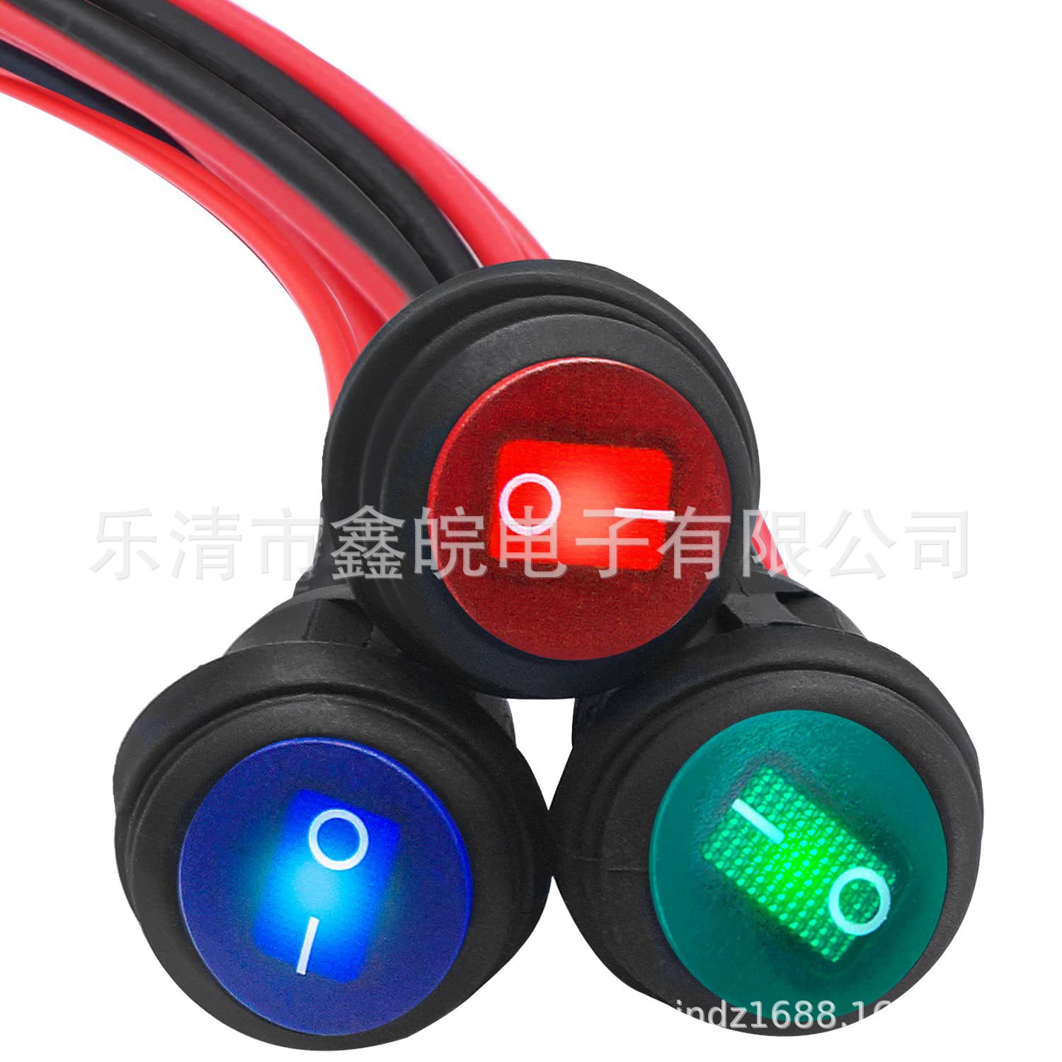 KCD2带线防水船型开关全圆磨砂面3脚2档焊线防水船形开关