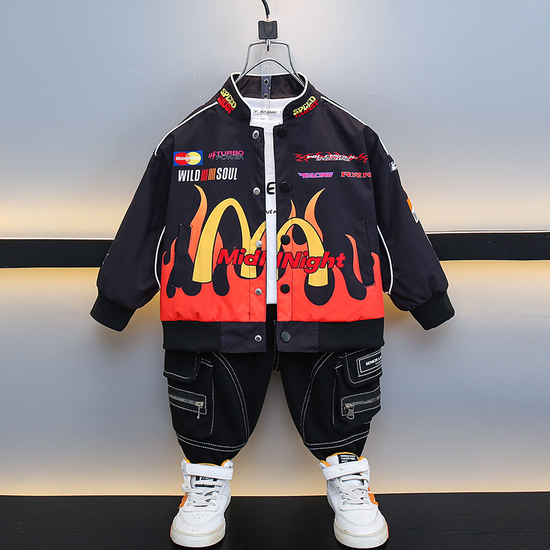 7700 chaqueta de niño otoño 2025 nuevo estilo estilo occidental bebé niños moda motocicleta uniforme de béisbol chaqueta chaqueta