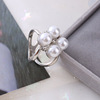 Korean spring personality natural simple three -ring silk scarf buckle creative versatile diamond chest flower dual -use scarf buckle brooches