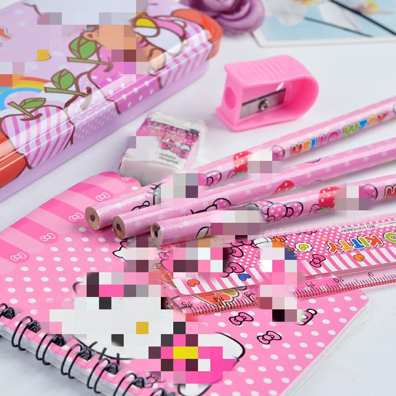 Juego de ocho piezas de artículos de papelería portátiles de dibujos animados para el Día del Niño, regalos de recompensa para las fiestas