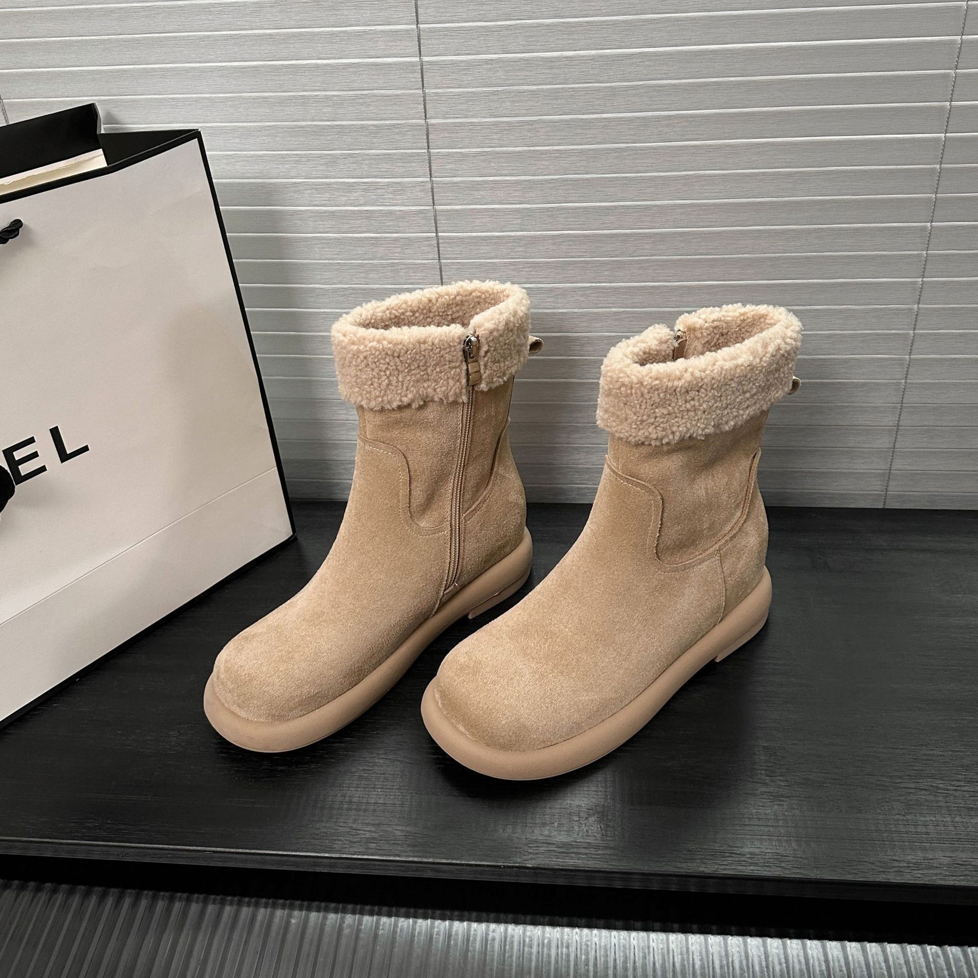 Botas de Nieve con Plataforma y Cremallera para Mujer de 6 cm, Microfibra y Caucho, Térmico, para Invierno