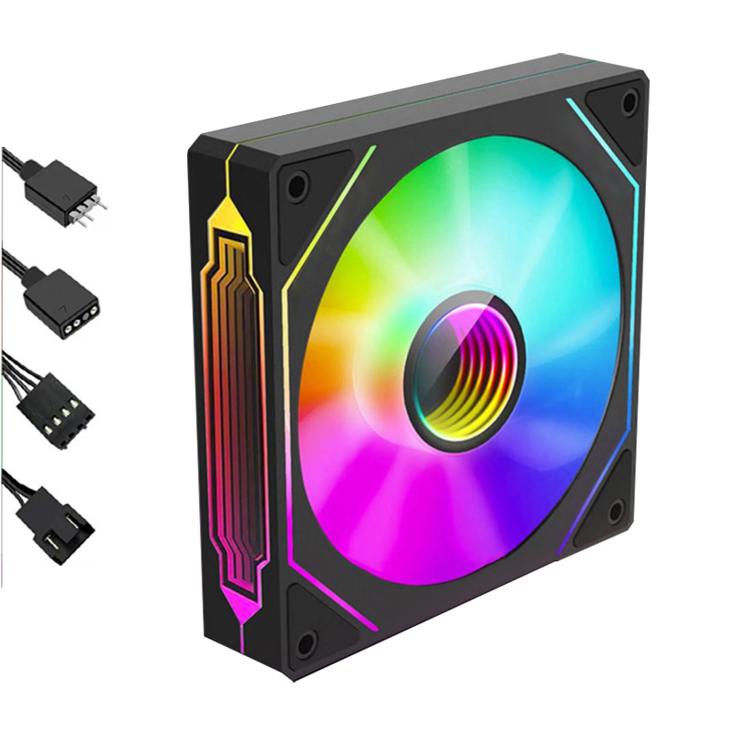 Prism 4Pro computer argb chassis fan 12cm white silent divine light synchronous temperature control desktop cooling fan