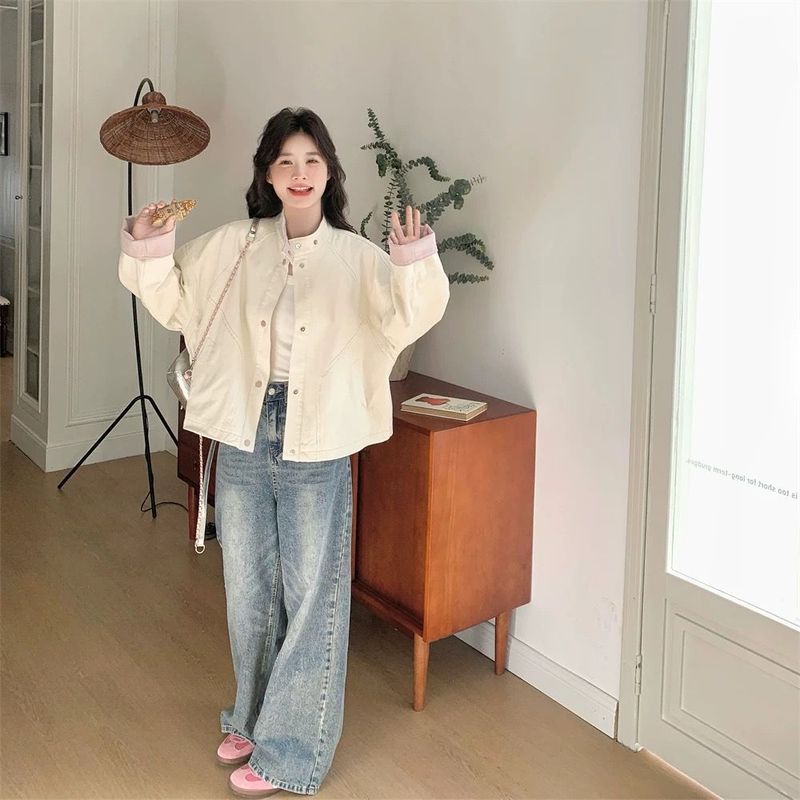 感韩系立领撞色工装外套女春季新款港风休闲流行夹克上衣|undefined