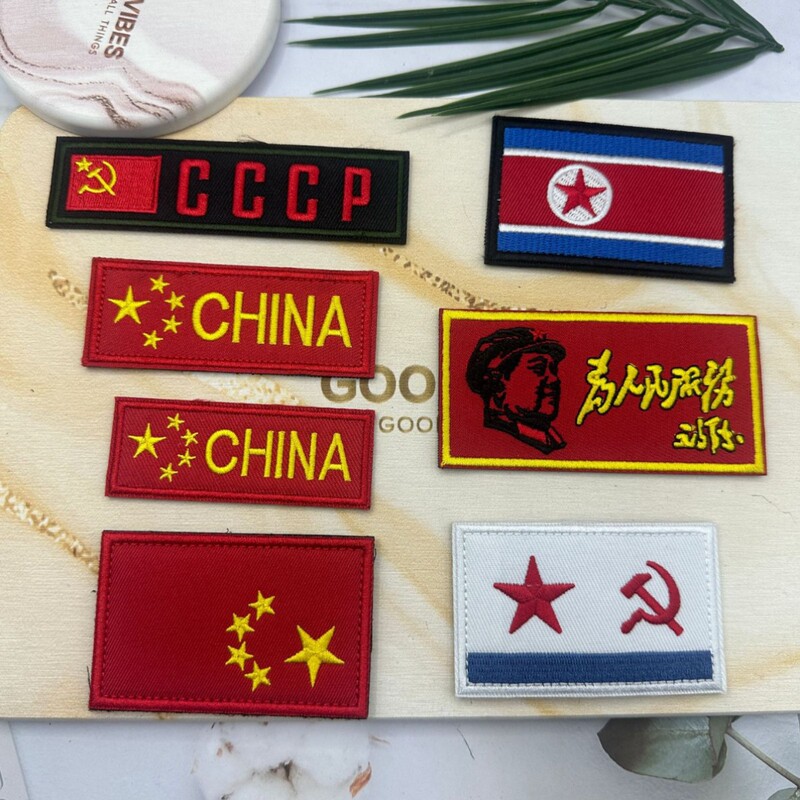 in stock Flag Embroidery Velcro Five-pointed Star Red Flag Velcro Clothing Hat Armband Embroidered Badge Patch Batch in stock Flag Embroidery Velcro Five-pointed Star Red Flag Velcro Clothing Hat Armband Embroidered Badge Patch Batch