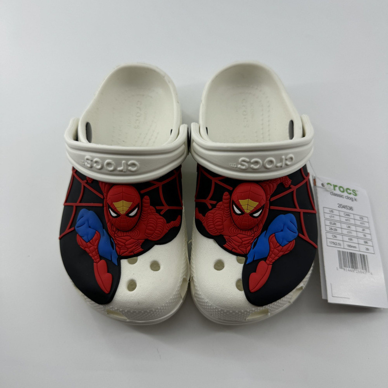 Cro Carlochi [Spider-Man] Co-Branded Children's Shoes Cool Cartoon Internet Celebrity Beach Family Shoes Non-Slip Breathable Cs