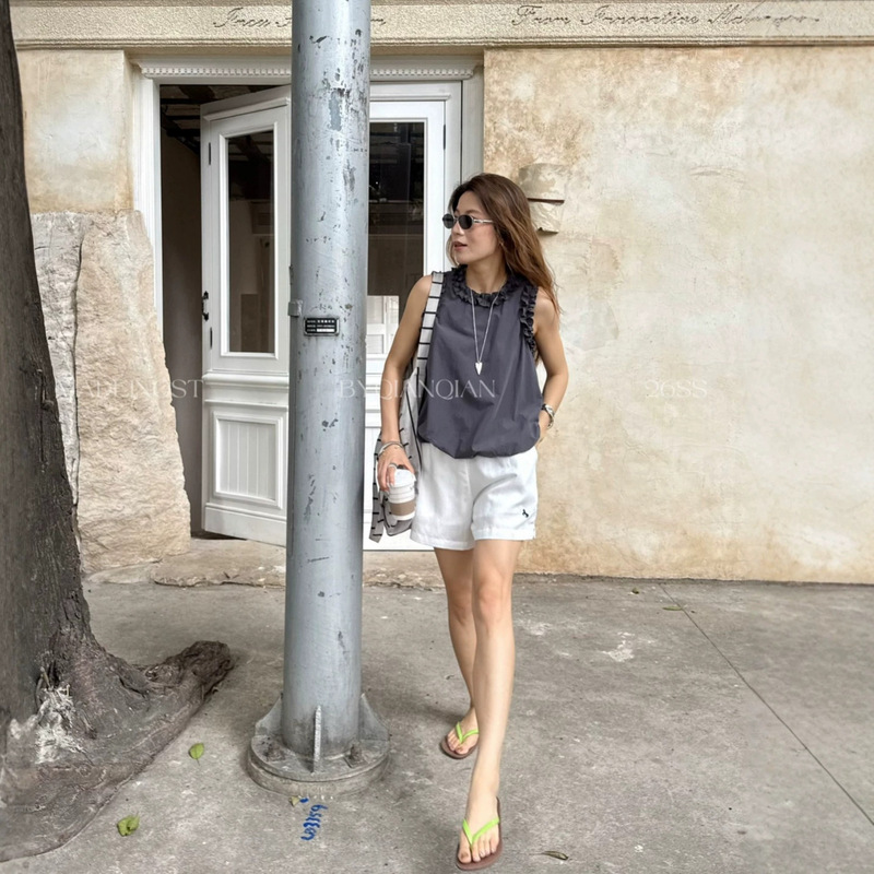 【Fei】Pony Embroidered Elastic Waist Sports Casual Shorts, Lazy and Versatile Loose Tencel Straight Shorts 【Fei】Pony Embroidered Elastic Waist Sports Casual Shorts, Lazy and Versatile Loose Tencel Straight Shorts