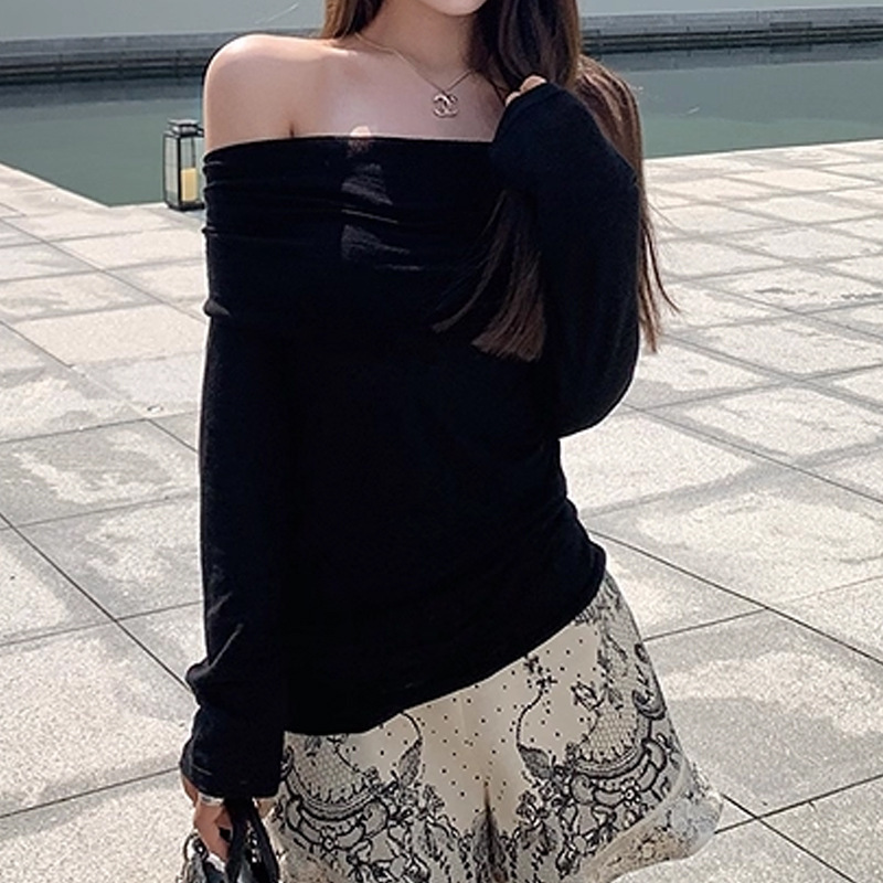 Lilylik高智姐感"一字肩统治区水溶德国机织气质露肩毛衣!|undefined