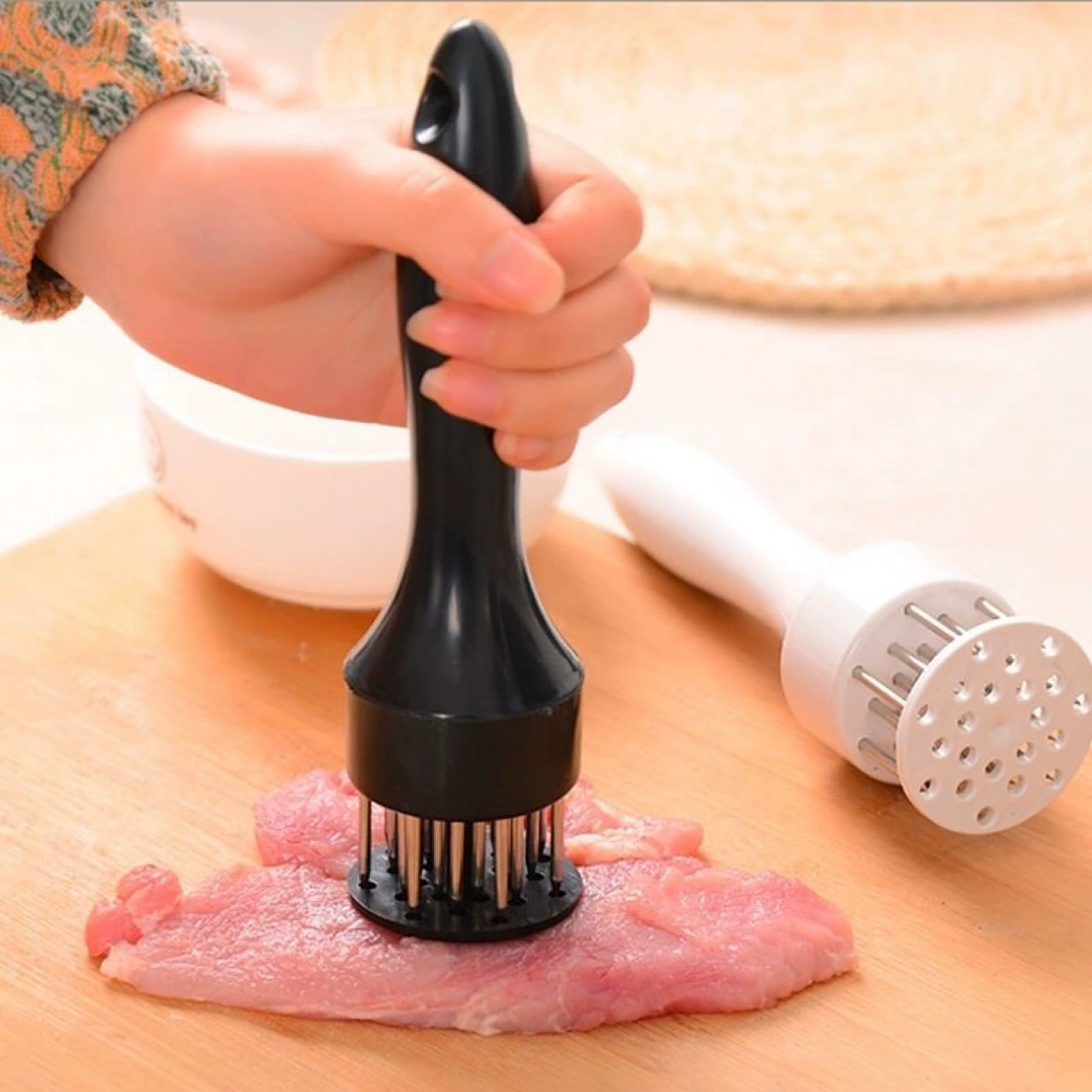 厨房不锈钢牛排锤松肉针家用嫩肉器扎孔断筋器敲打肉锤扣肉插肉针