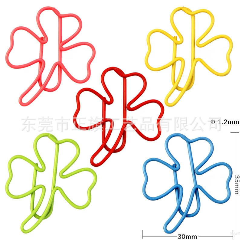 Производитель спот скрепки цветной булавки макарон цветное растение милый счастливый клевер держатель для подписи книги оптом