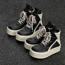 美式倒三角高帮板鞋男百搭运动增高休闲鞋复古大头情侣鞋98799-J