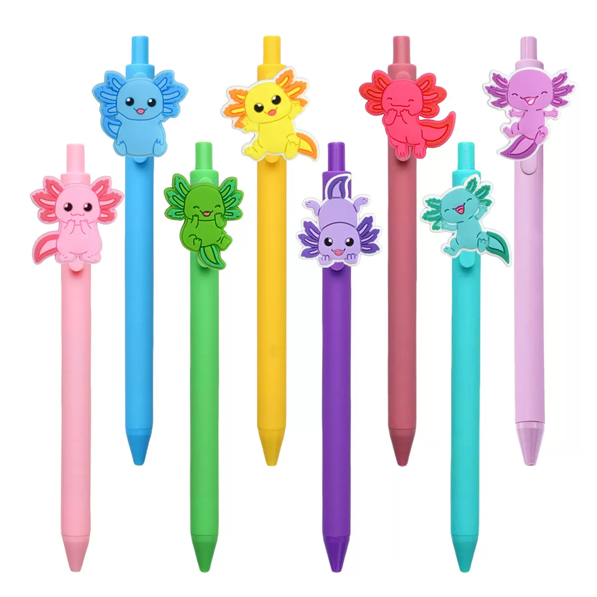 可爱蝾螈宝宝造型按动圆珠笔可爱卡通娃娃鱼PVC软胶贴片笔护士笔