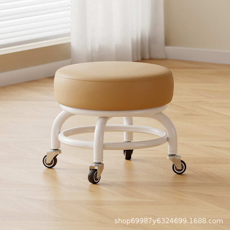 Rueda universal taburete pequeño polea doméstica taburete redondo para cambiar zapatos limpiador taburete bajo con artefactos mágicos para niños pequeños taburetes silenciosos