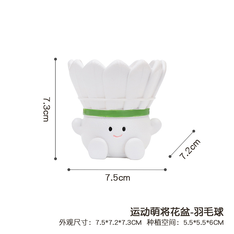 Chậu cây hình cầu lông mặt cười resin, chậu mọng nước mini, trang trí sân vườn (RG-36)