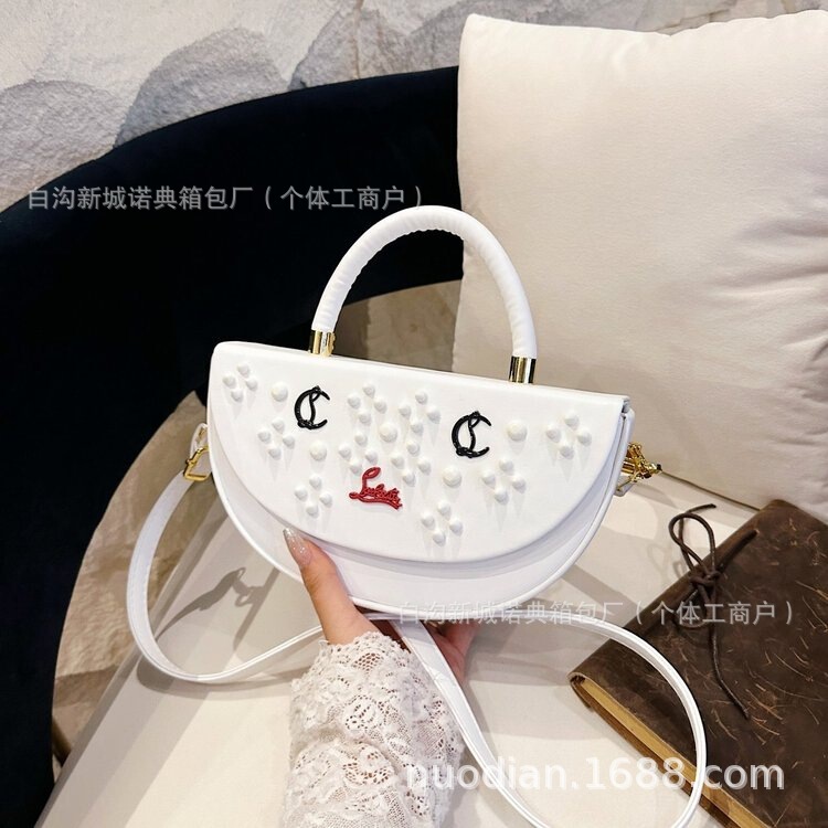 时尚潮流马鞍包手提包handbags质感腋下包斜挎单肩包女铆钉斜挎包|undefined