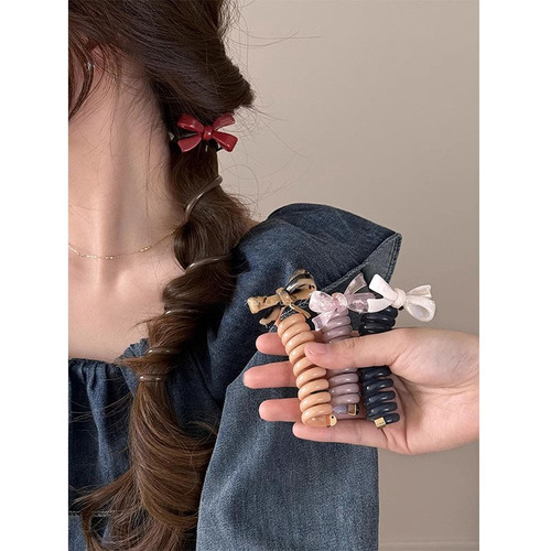 Butterfly knot bubble braid hair tie for women high elasticity telephone wire hair band to tie hair ponytail hair ribbon rubber band