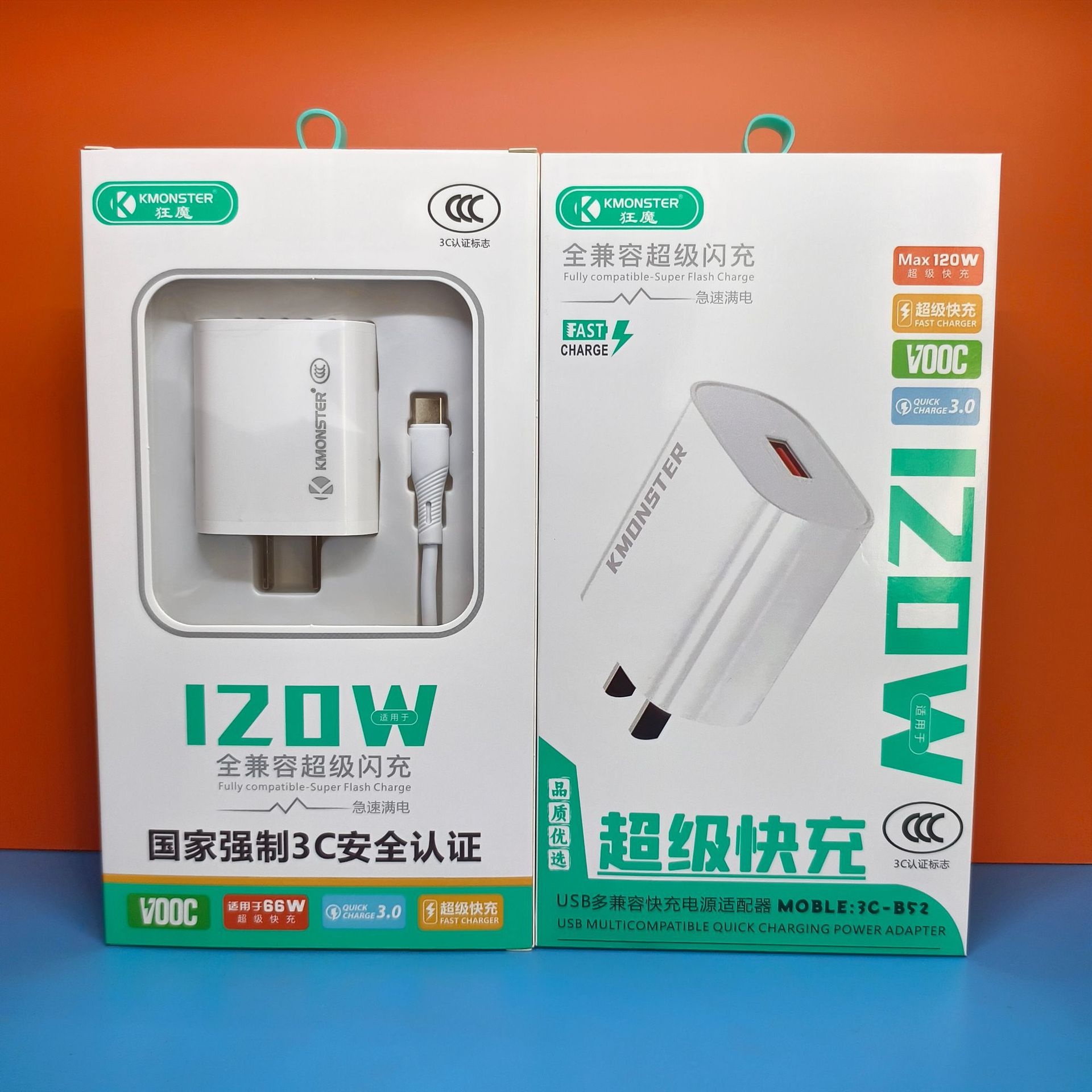 B52 es compatible con un cargador de un solo cabezal de 120 W y un cable de datos tipo C.