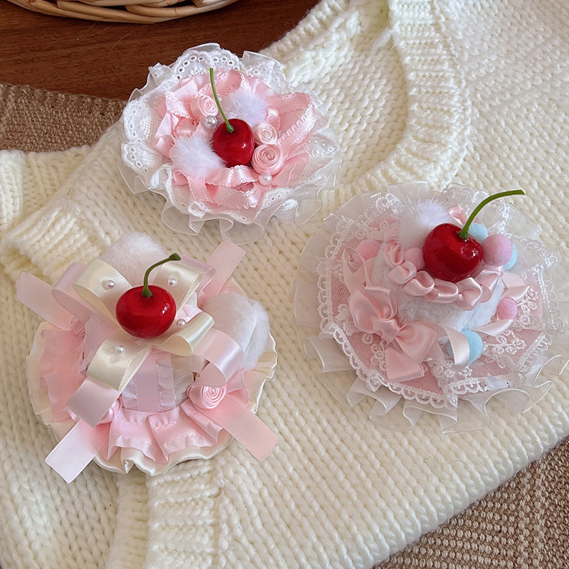 Original Cherry Lolita Lolita Cute Bow Lace Hairpin Small Topper Lolita Dress Up Birthday Hat Original Cherry Lolita Lolita Cute Bow Lace Hairpin Small Topper Lolita Dress Up Birthday Hat