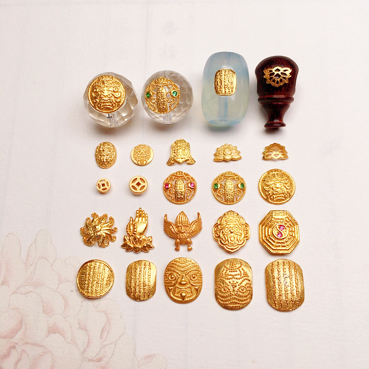 s925 Silver Plated Gold Patch Accessories Bracelet Necklace Bracelet Accessories diy Handmade Bead Semi-finished Products