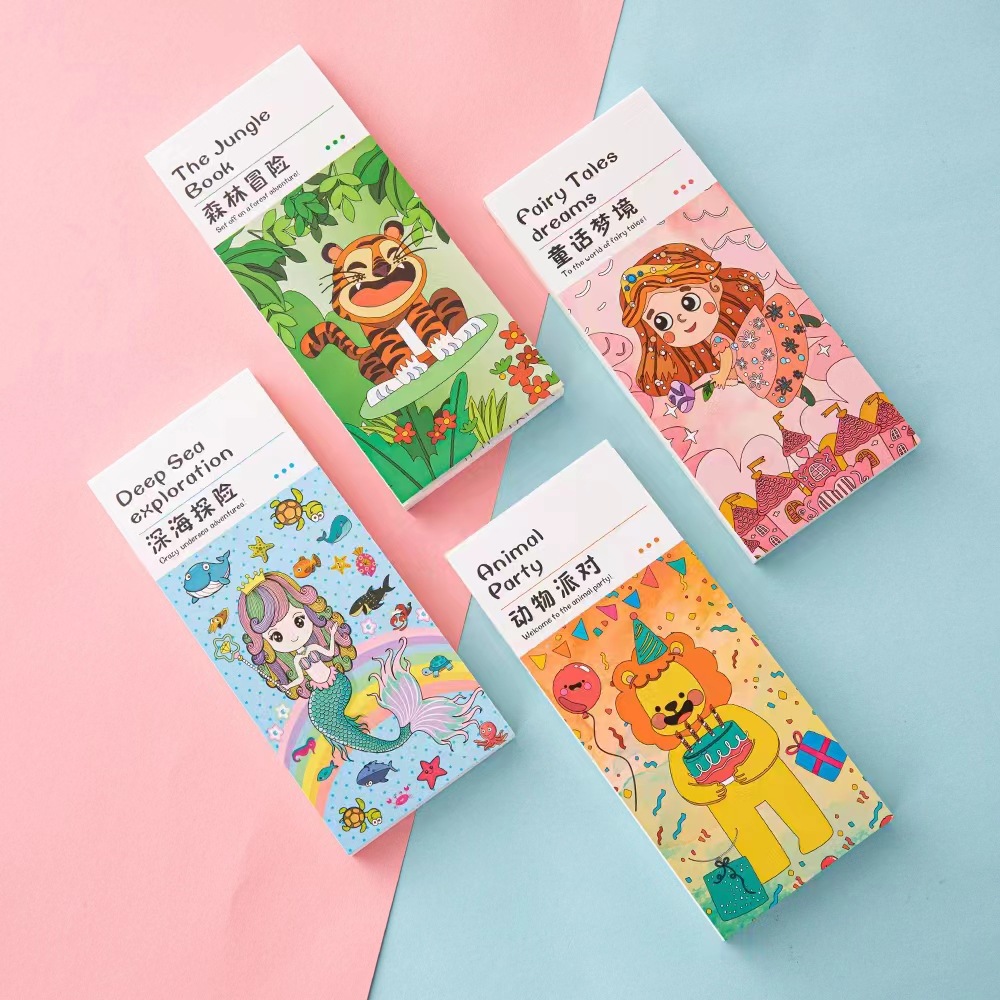 Wholesale 20-piece children's coloring and doodling notebook with built-in paint, portable watercolor painting book