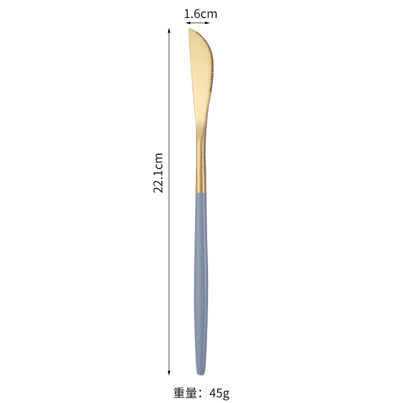 Cuchillo de filete occidental, tenedor, cuchara de postre Vajilla transfronteriza de 4 piezas Amazon Acero inoxidable portugués cuchillo, tenedor y traje de cuchara