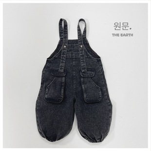 South Korea children's clothing children's suspenders autumn new boys and girls Japanese all-match suspenders baby's work jeans