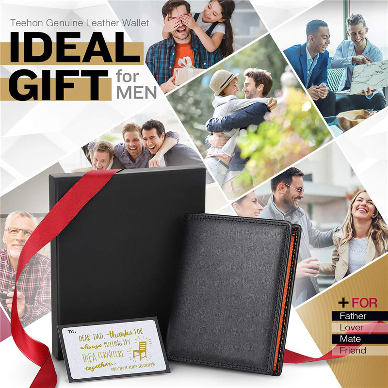 跨境電商新款豎款真皮錢(qián)包男士wallet 大容量防磁RFID錢(qián)夾