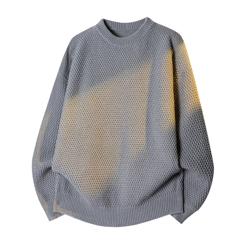Foreign Trade Wholesale Textured Japanese-Style Crew Neck Sweater for Men, Autumn Loose Casual Fashion Top, Couple's Base Shirt