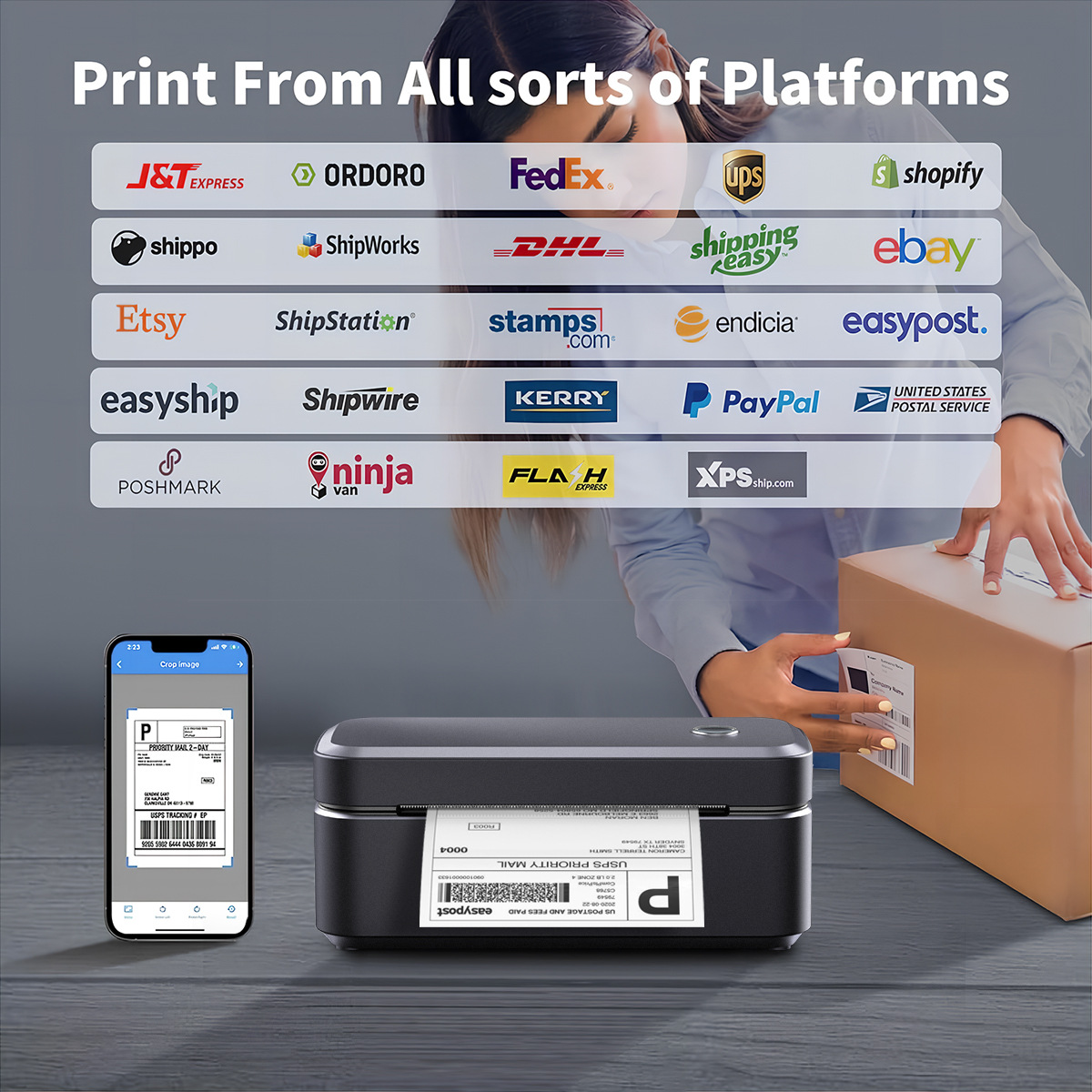 4x6 Direct Thermal Bluetooth Barcode Label Printer 3