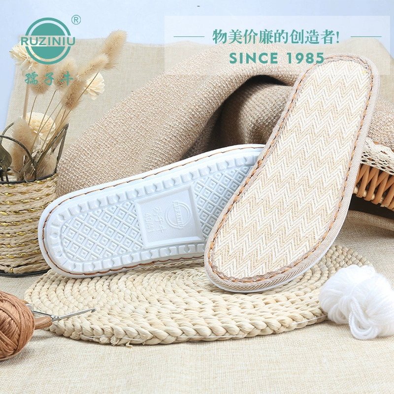 Ruziniu новые сандалии ручной работы с вязаным крючком, нескользящая, износостойкая, удобная подошва из льна