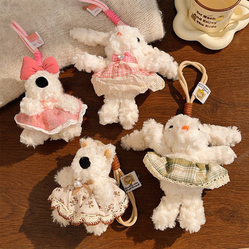 ウエストハイランド草書犬ペンダントぬいぐるみ漫画犬人形小さな人形バッグペンダントキーホルダーブティック|undefined